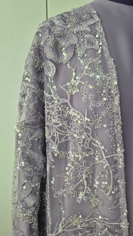Purple Pearl Kimono Abaya