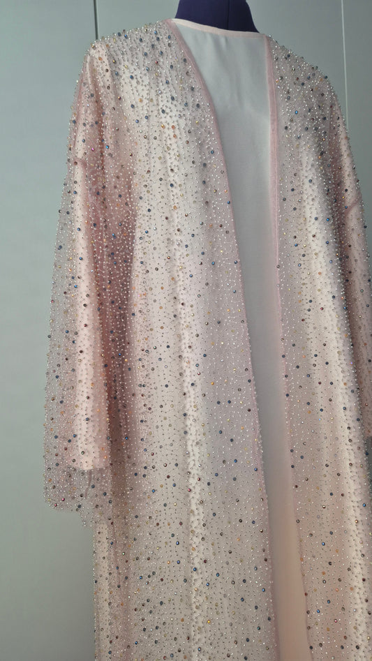 Pink Pearl Kimono Abaya