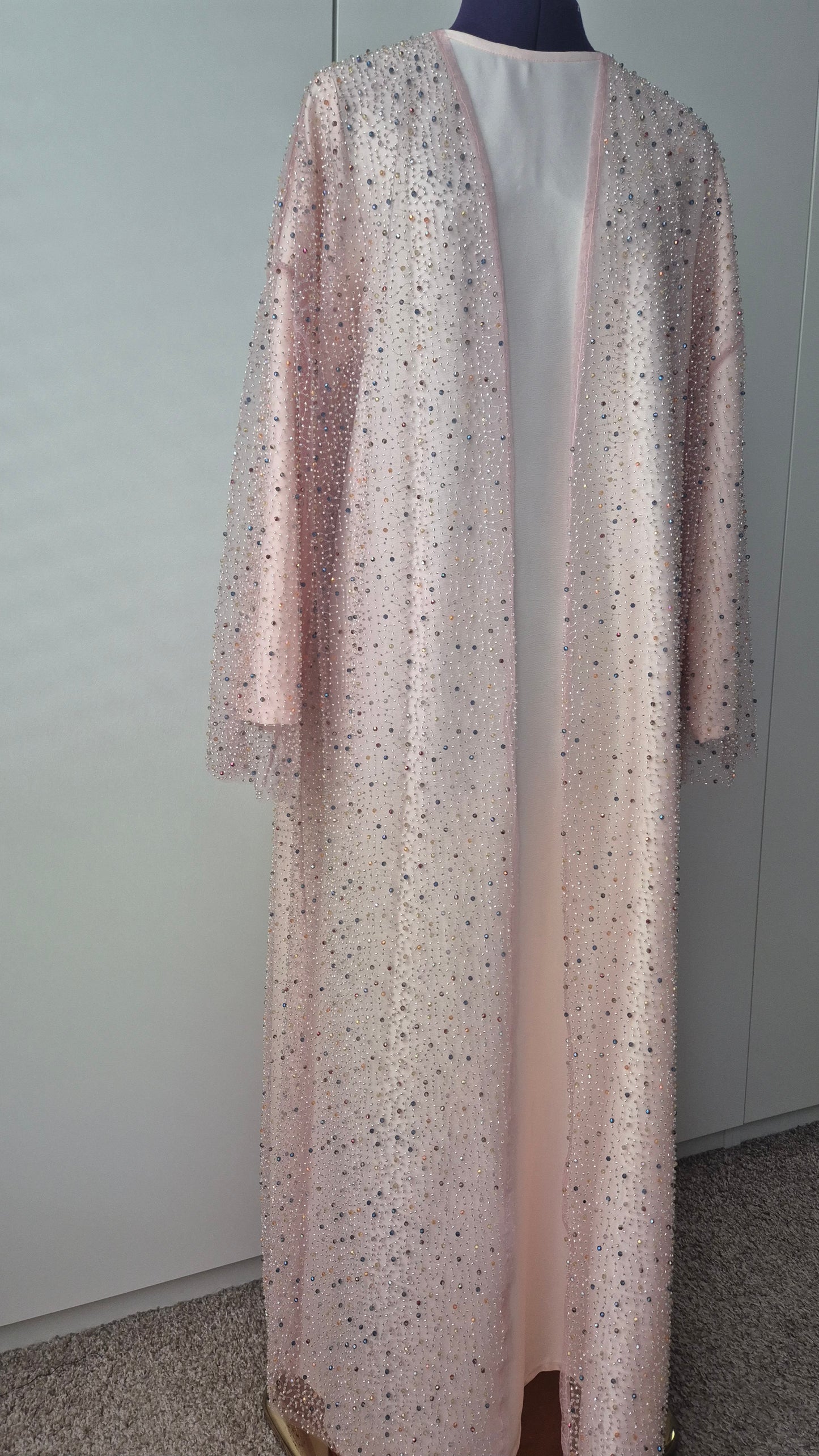 Pink Pearl Kimono Abaya
