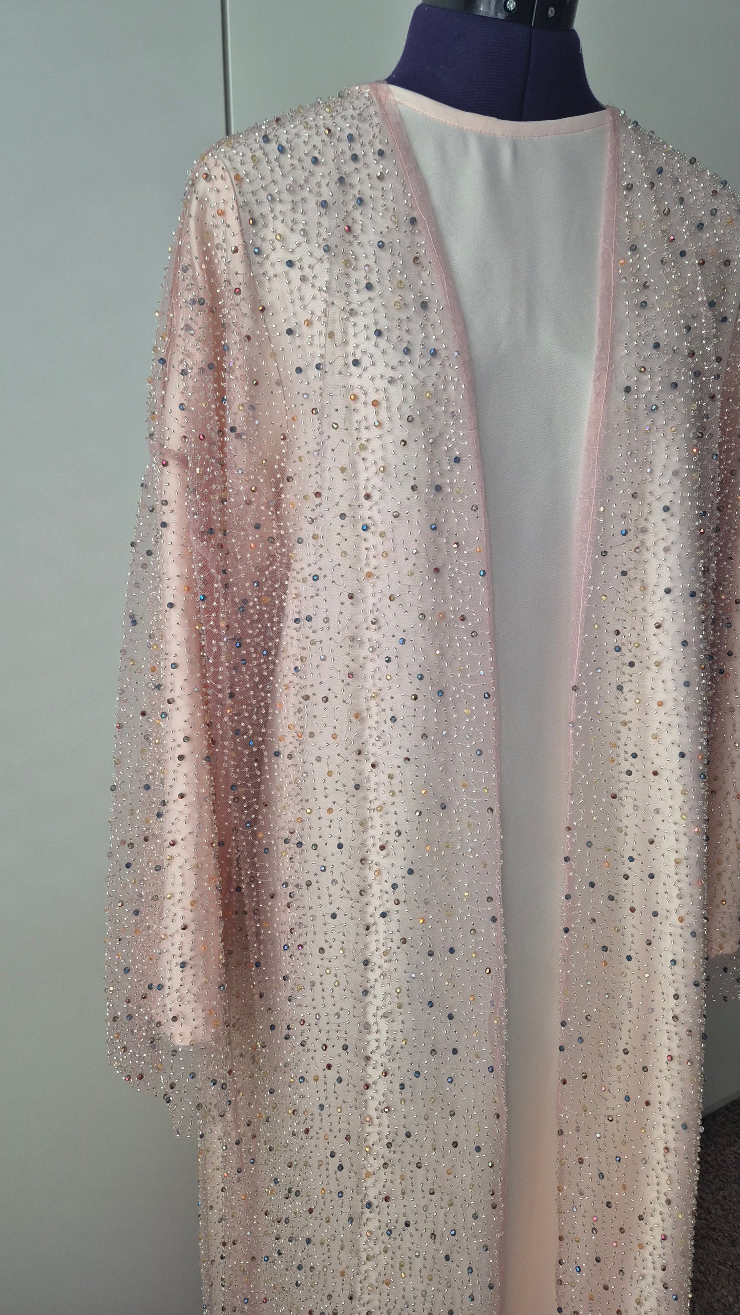 Pink Pearl Kimono Abaya