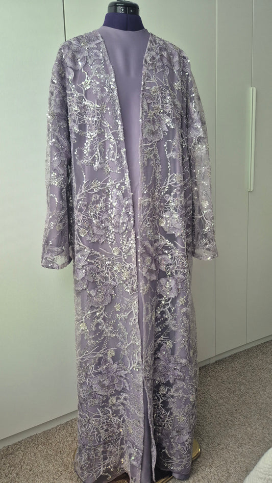 Purple Pearl Kimono Abaya